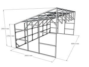 Vienšlaitis šiltnamis 3000x6000 matmenys