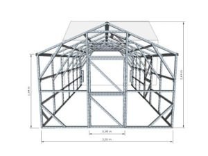 Dvišlaitis šiltnamis 3500×6480 matmenys