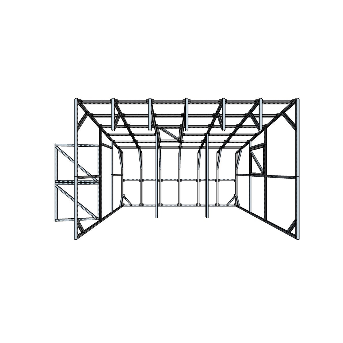 vienšlaitis šiltnamis 3450x3640 vidus 2 – Smart Five, MB vienšlaitis šiltnamis 3450x3640 vidus 2
