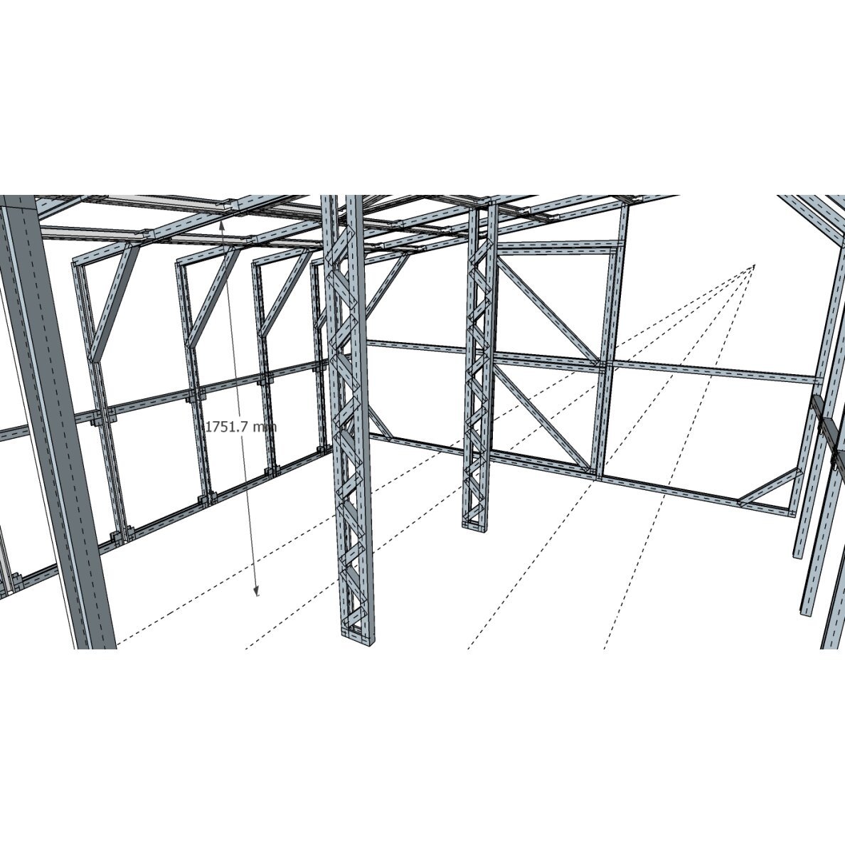 vienšlaitis šiltnamis 3450x3640 vidus – Smart Five, MB vienšlaitis šiltnamis 3450x3640 vidus