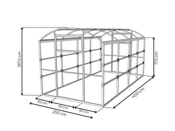 40x20 mm karkasas GerasPlius šiltnamiui – Smart Five, MB 40x20 mm karkasas GerasPlius šiltnamiui